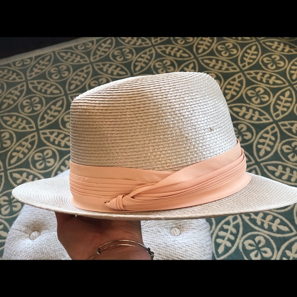 Vintage Hat With Pink Ribbon - Picture 2 of 6
